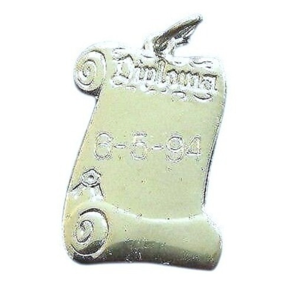 Sterling Silver Diploma Charm 6-5-94 Pendant*1994 Graduation‎ Signed RQC Ster
